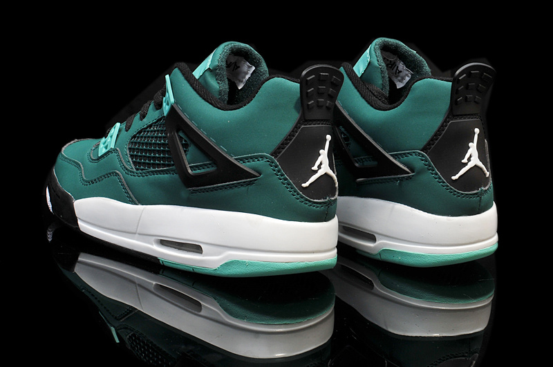Nike Jordan 4 Retro Shoes Green Black White For Women