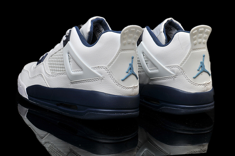 Nike Jordan 4 Retro Shoes White Blue For Women