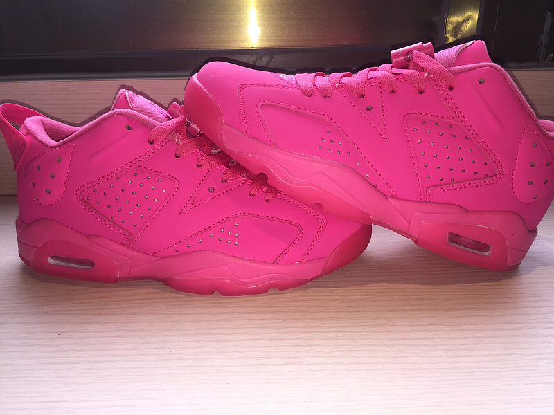 New Air Jordan 6 Low All Pink Women Shoes - Click Image to Close