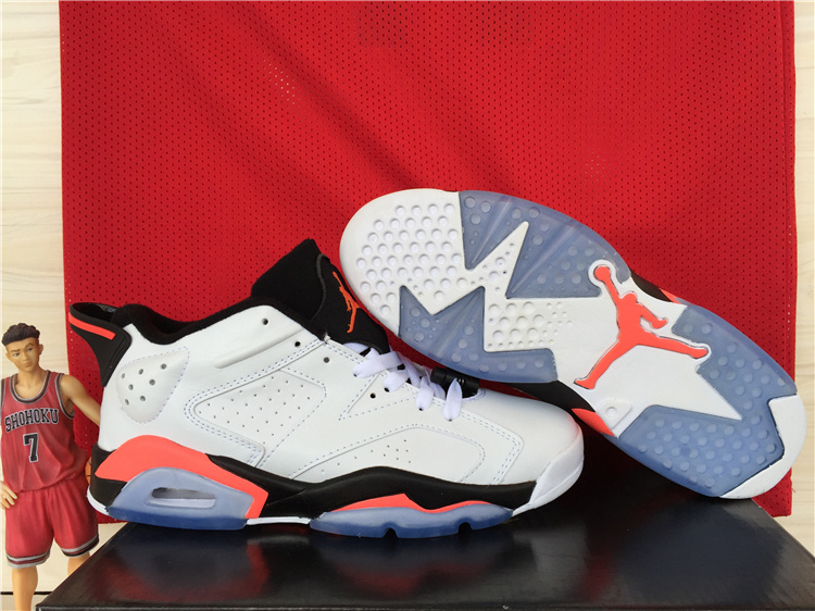 2015 Nike Air Jordan 6 Low White Black Red - Click Image to Close