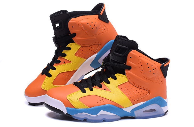 2015 Nike Air Jordan 6 OG Orange Yellow Blue - Click Image to Close