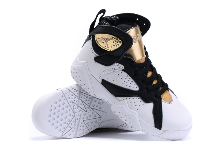 2015 Nike Kids Air Jordan 7 Retro White Gold Shoes - Click Image to Close