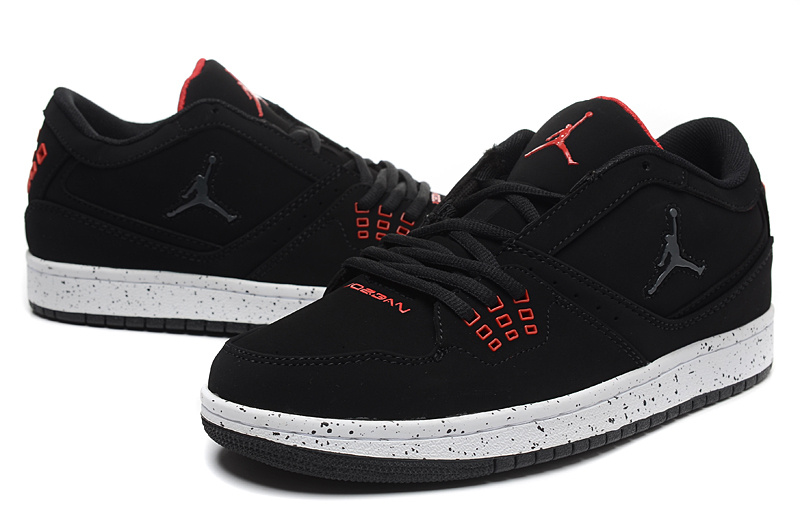 Latest Nike Air Jordan 1 Low Black Red Shoes - Click Image to Close