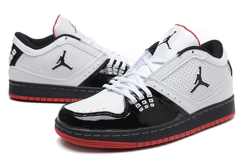 Latest Nike Air Jordan 1 Low White Black Red Shoes - Click Image to Close