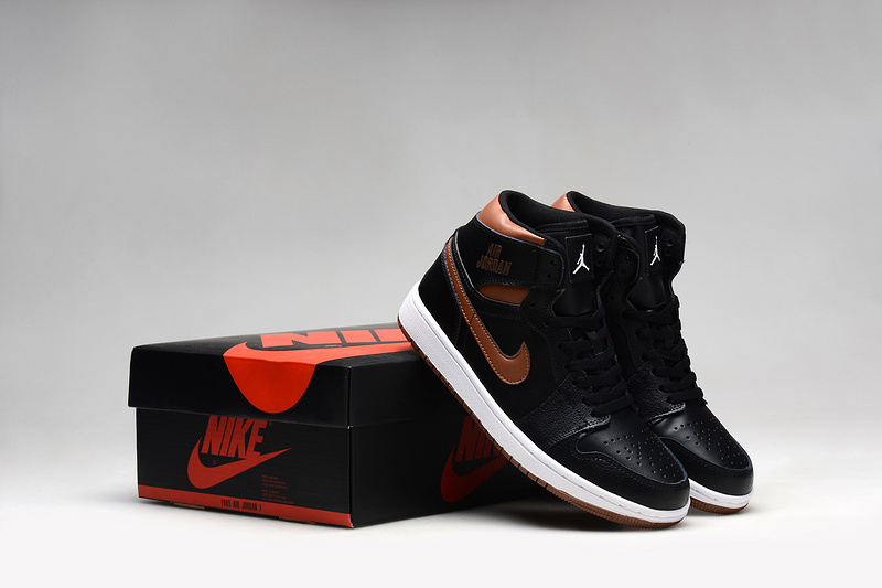 2015 Nike Air Jordan 1 Retro Black Copper Shoes - Click Image to Close