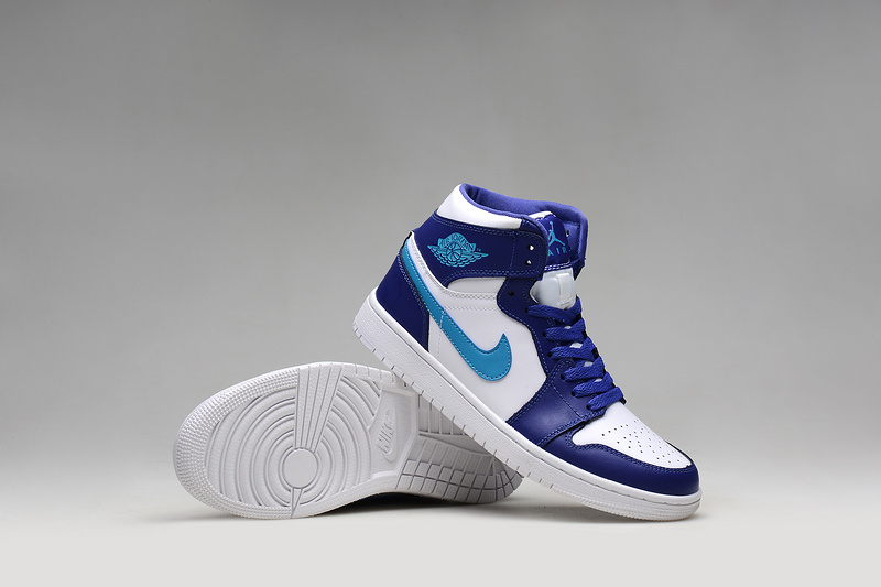 2015 Nike Air Jordan 1 Retro White Purple Blue Shoes - Click Image to Close