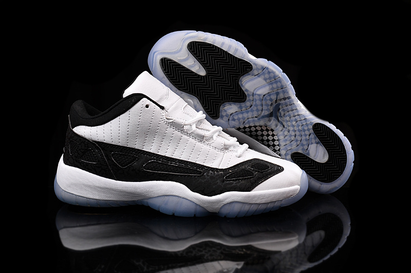 2015 Nike Air Jordan 11 Retro Low White Black Shoes