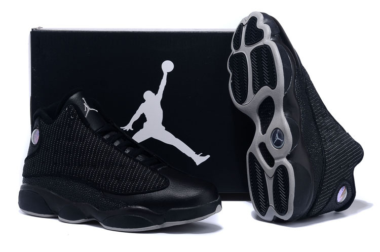 New Nike Air Jordan 13 Retro All Black Shoes - Click Image to Close