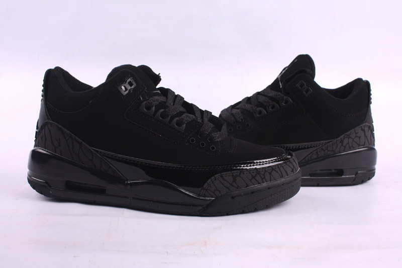 New 2015 Nike Air Jordan 3 Retro All Black Women's Shoes - Click Image to Close
