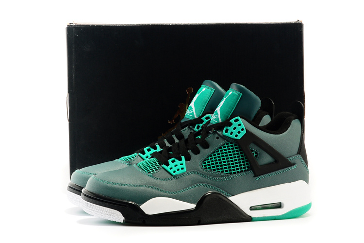 New Nike Air Jordan 4 Retro Green Black Shoes