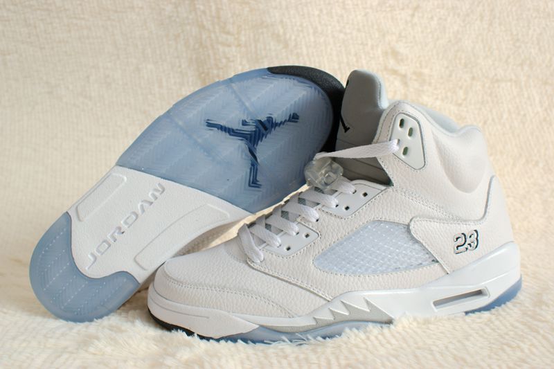 New Nike Air Jordan 5 Retro All White Shoes