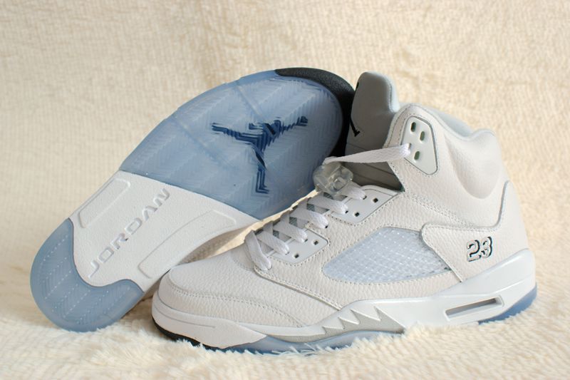 New Nike Air Jordan 5 Retro All White Shoes - Click Image to Close