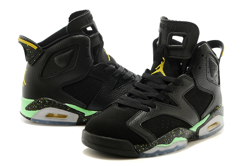 2015 Nike Air Jordan 6 Retro Black Green Shoes - Click Image to Close