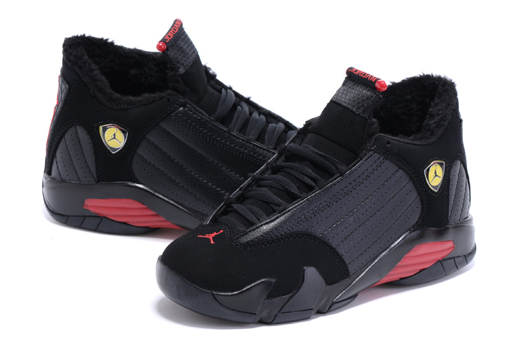 2015 Nike Air Jordan 14 Retro Wool Black Red