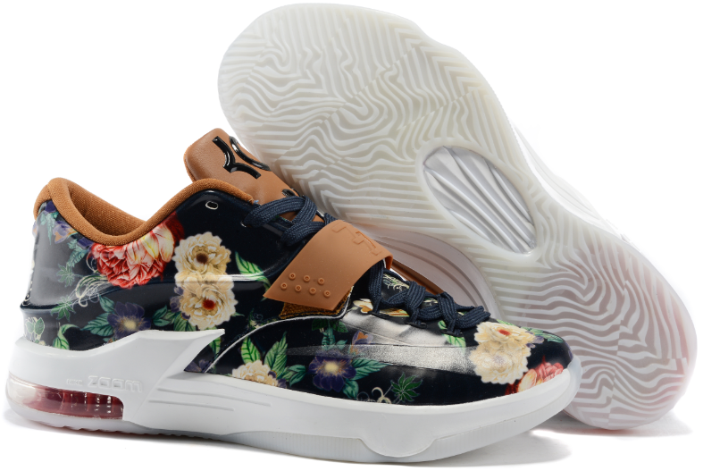 2015 New Nike Kevin Durant 7 Flower Print Shoes