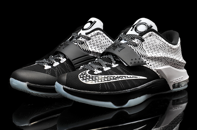2015 Nike KD 7 Black White Basketball Shoes