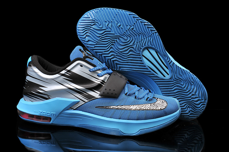 2015 Nike KD 7 Blue Black Grey Basketball Shoes
