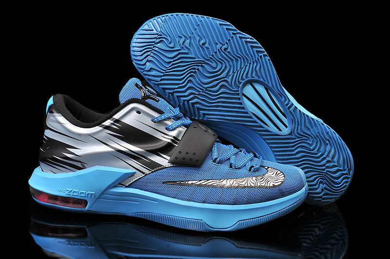 2015 Nike KD 7 Blue Black Grey Basketball Shoes - Click Image to Close