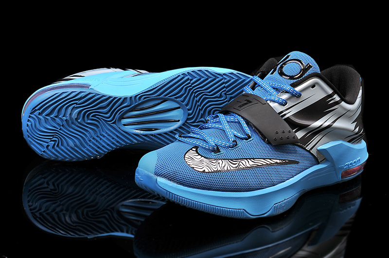 2015 Nike KD 7 Blue Black Grey Basketball Shoes - Click Image to Close