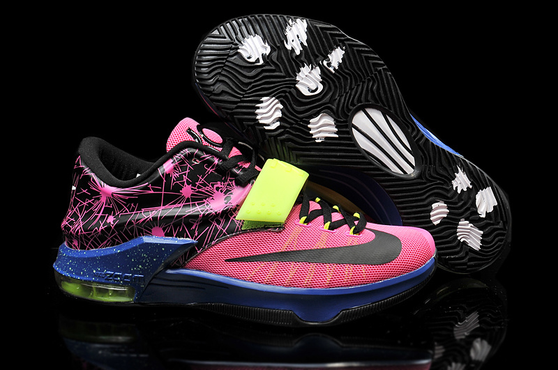 2015 Nike KD 7 Pink Black Blue Basketball Shoes - Click Image to Close