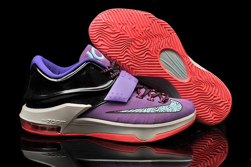 2015 Nike KD 7 Purple Black Grey Pink Basketball Shoes - Click Image to Close