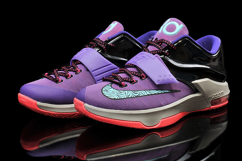 2015 Nike KD 7 Purple Black Grey Pink Basketball Shoes - Click Image to Close