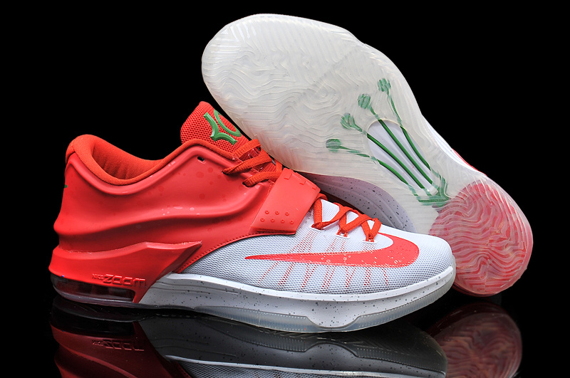 2015 Nike KD 7 White Red Basketball Shoes - Click Image to Close