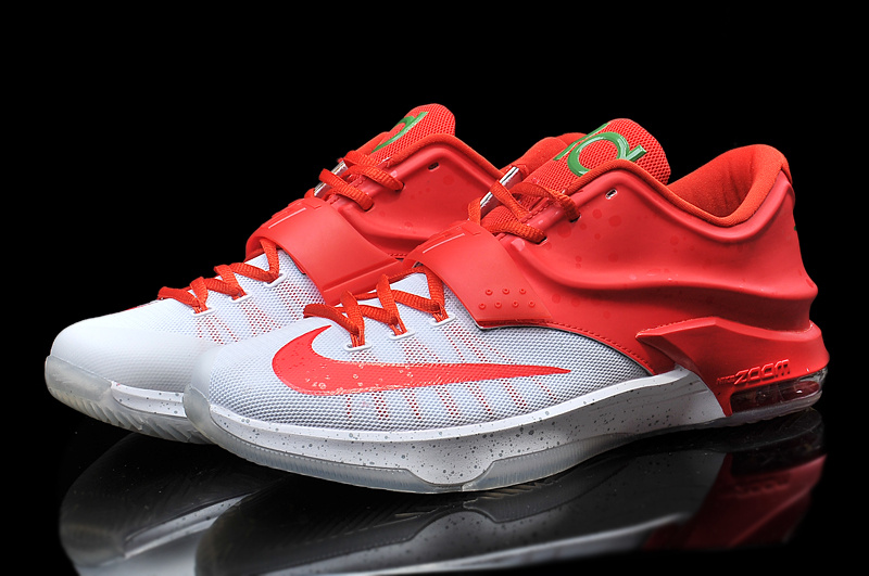 2015 Nike KD 7 White Red Basketball Shoes