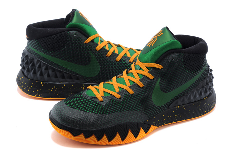 2015 Nike Kyrie 1 Black Green Yellow Basketball Shoes