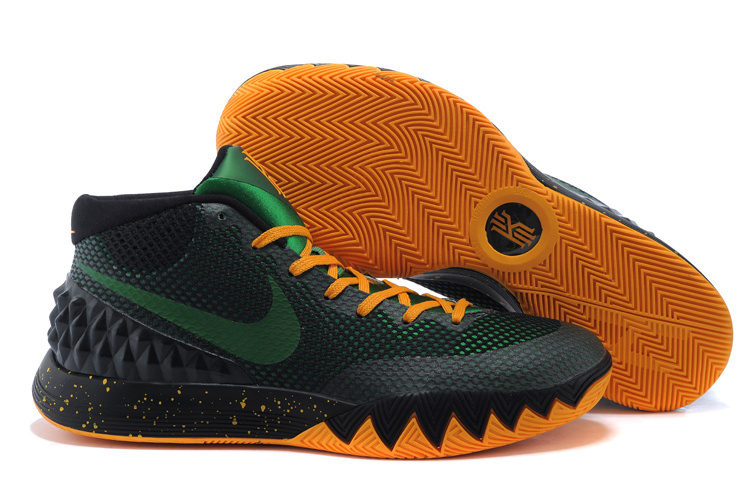 2015 Nike Kyrie 1 Black Green Yellow Basketball Shoes