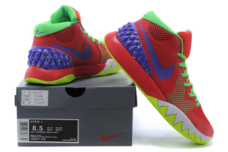2015 Nike Kyrie 1 Red Green Blue Basketball Shoes - Click Image to Close