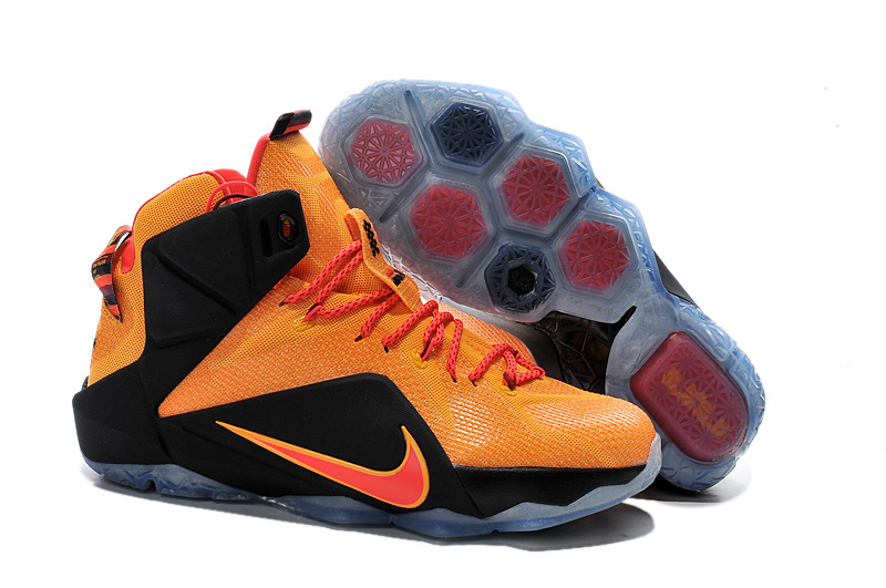 2015 Nike Lebron 12 Orange Black Shoes - Click Image to Close