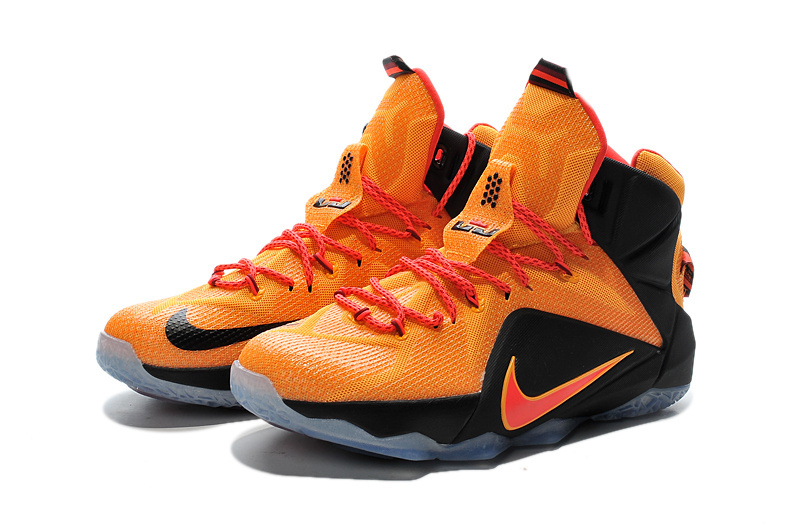 2015 Nike Lebron 12 Orange Black Shoes - Click Image to Close