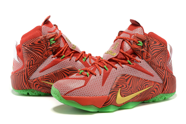 2015 Nike Lebron 12 Sprit Red Green Shoes