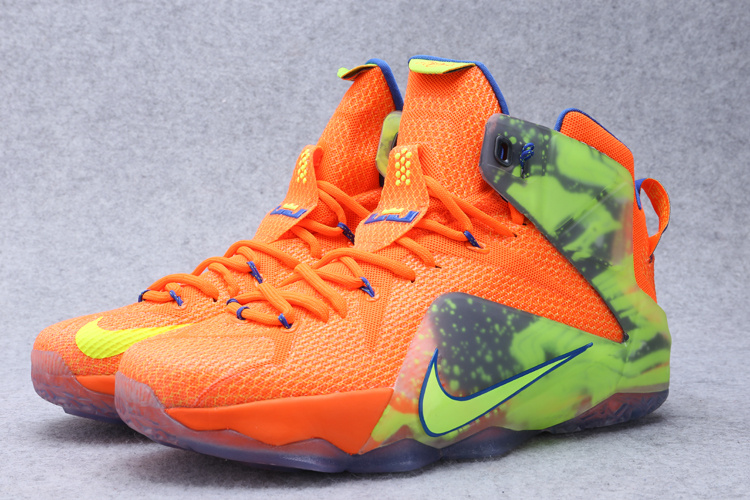 2015 Nike Lebron James 12 Orange Green Shoes