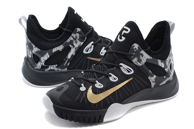 2015 Nike Paul George Team Shoes Black Grey Gold - Click Image to Close