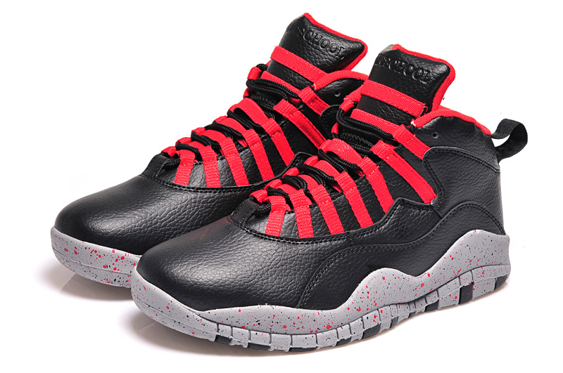 New Nike Air Jordan 10 Retro Black Red Shoes - Click Image to Close