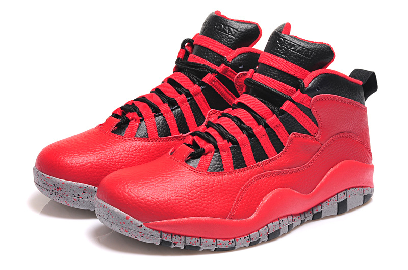 New Nike Air Jordan 10 Retro Red Black Shoes - Click Image to Close