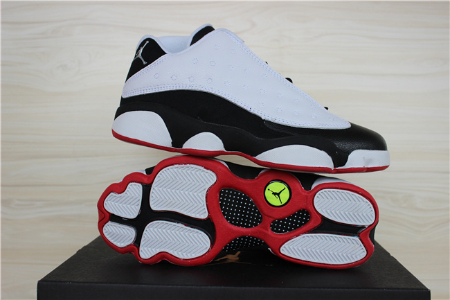 New Nike Air Jordan 13 Low White Black Red Shoes - Click Image to Close