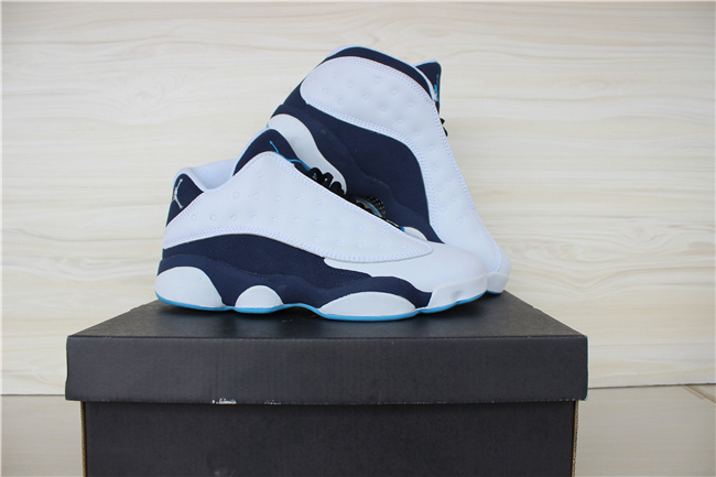 New Nike Air Jordan 13 Low White Blue Shoes - Click Image to Close