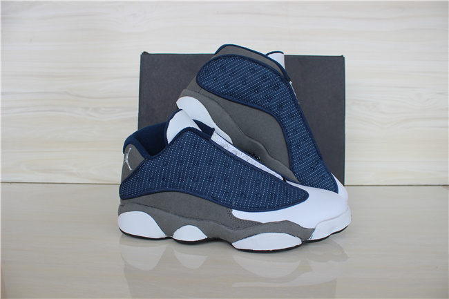 New Nike Air Jordan 13 Low White Grey Blue Shoes - Click Image to Close