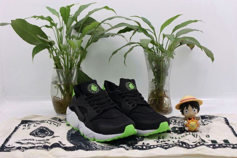 2015 Popular Nike Air Huarache Black Apple Green Mens Shoes - Click Image to Close