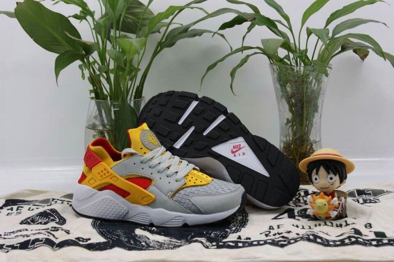 2015 Popular Nike Air Huarache Silver Grey Orange Yellow Red Shoes - Click Image to Close