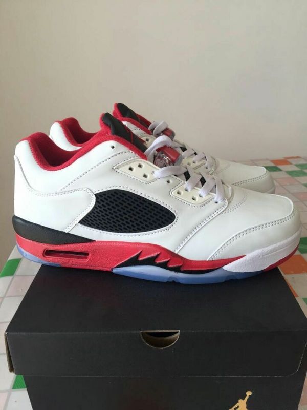Nike Jordan 5 Low White Red Black Shoes