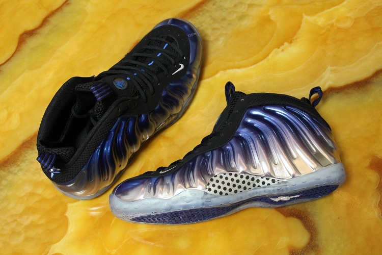 2016 Nike Air Foamposite One Black Blue Siler Shoes - Click Image to Close