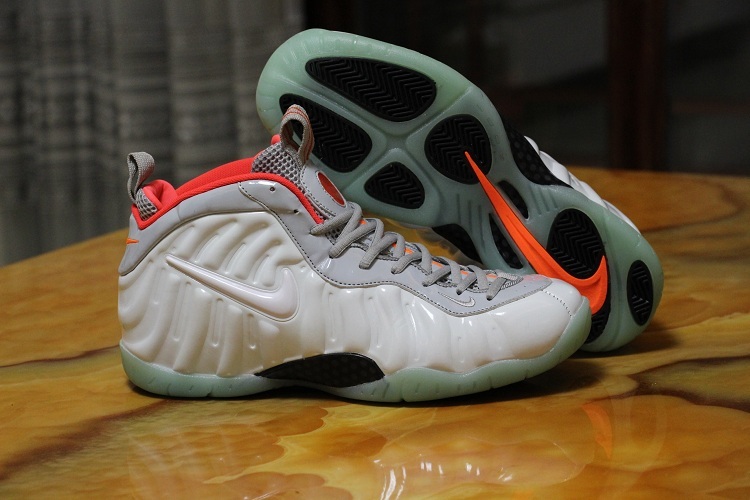 2016 Nike Air Foamposite One White Grey Orange Shoes - Click Image to Close