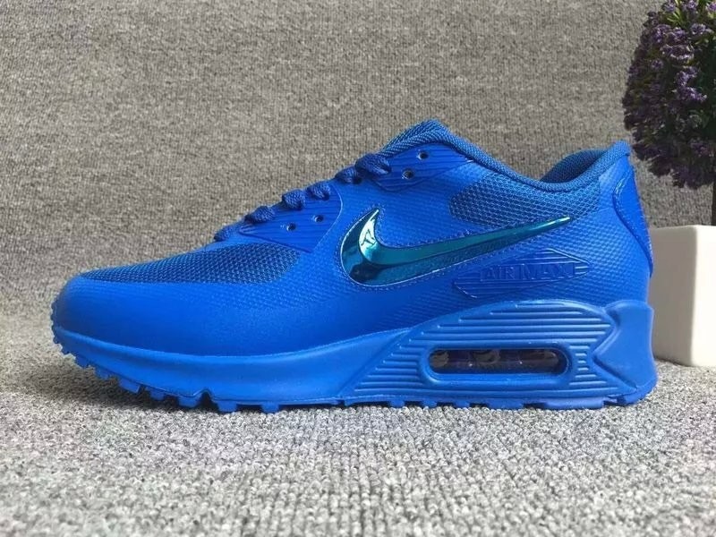 New Nike Air Max 90 Electroplating Swoosh All Blue - Click Image to Close