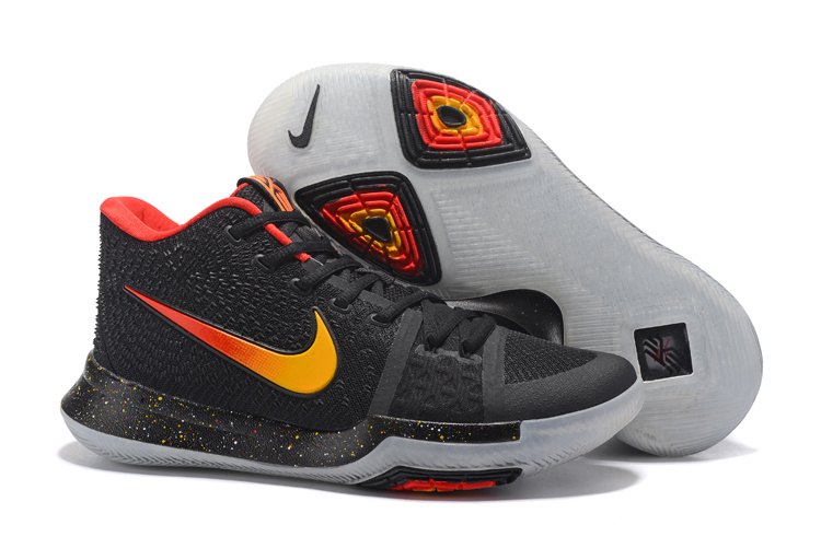 2017 Nike Kyrie 3 Black Orange Red Shoes