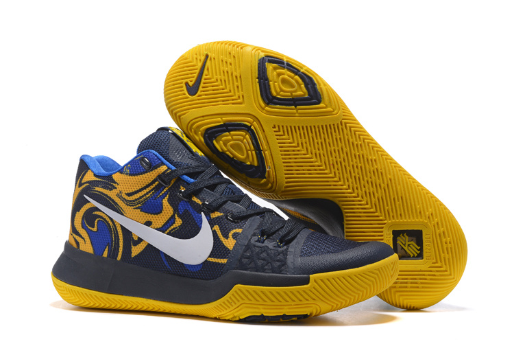 2017 Nike Kyrie 3 Black Yellow Blue Shoes