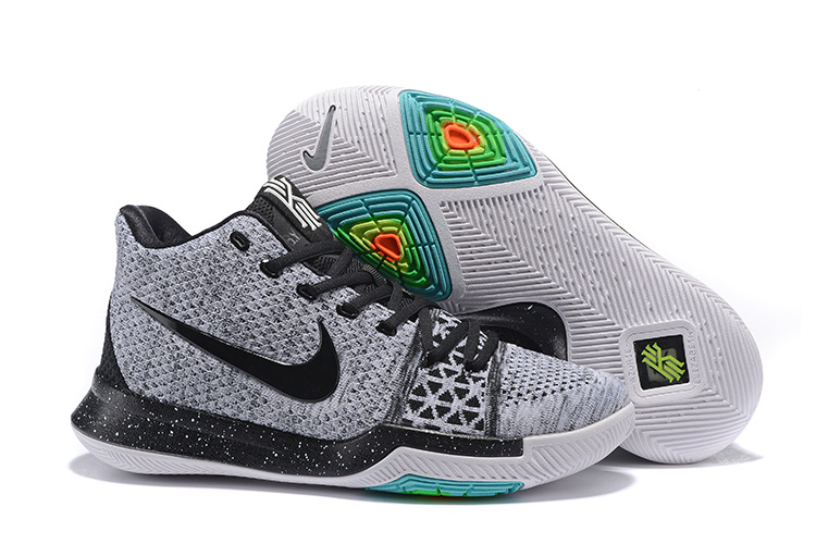 2017 Nike Kyrie 3 Grey Black Green Shoes